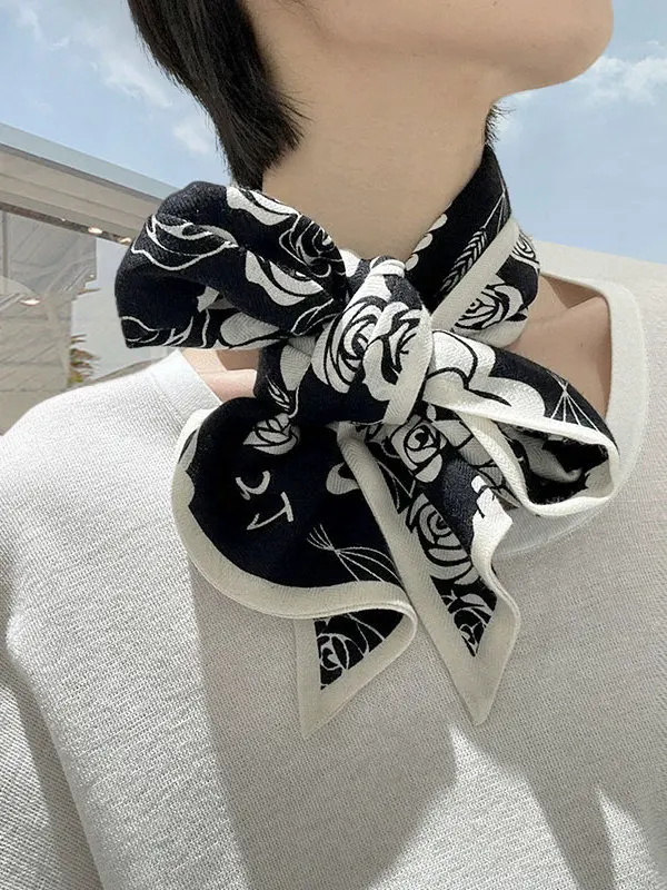 2025-new-women's-faionable-wool-scarf-versatile-casual-print-wrap-korean-sle-spring-autumn-decorative-plant-floral-pattern