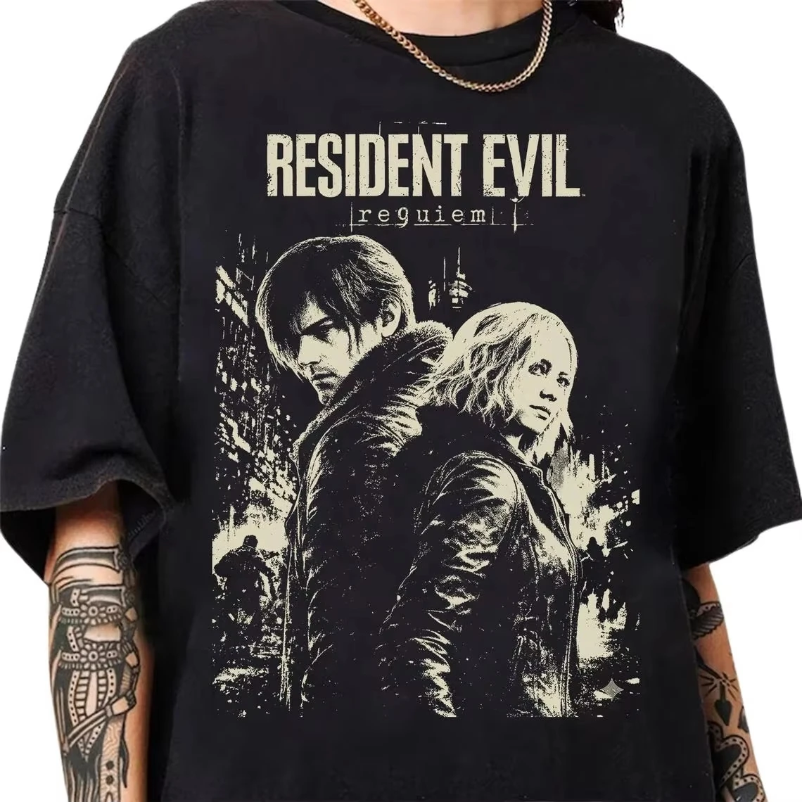 2026 Retro Resident Evil Requiem T-shirt, Resident Evil Game T-shirt, Summer New Retro Unisex Casual Fashion T-shirt