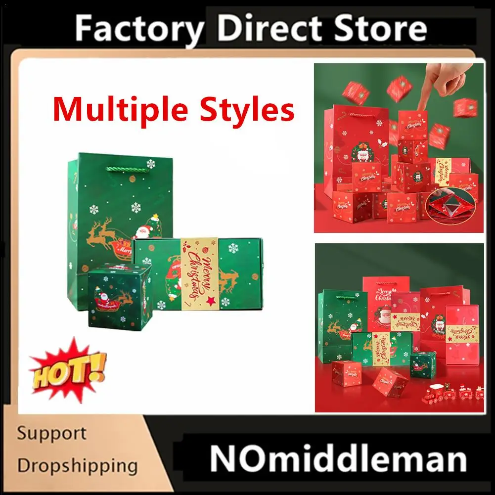 Christmas Gift Box Diy Folding Paper Boxs Money Eject Up Birthday Wedding Surprise Bounce Boxs Explosion Red Envelope Gift Box S