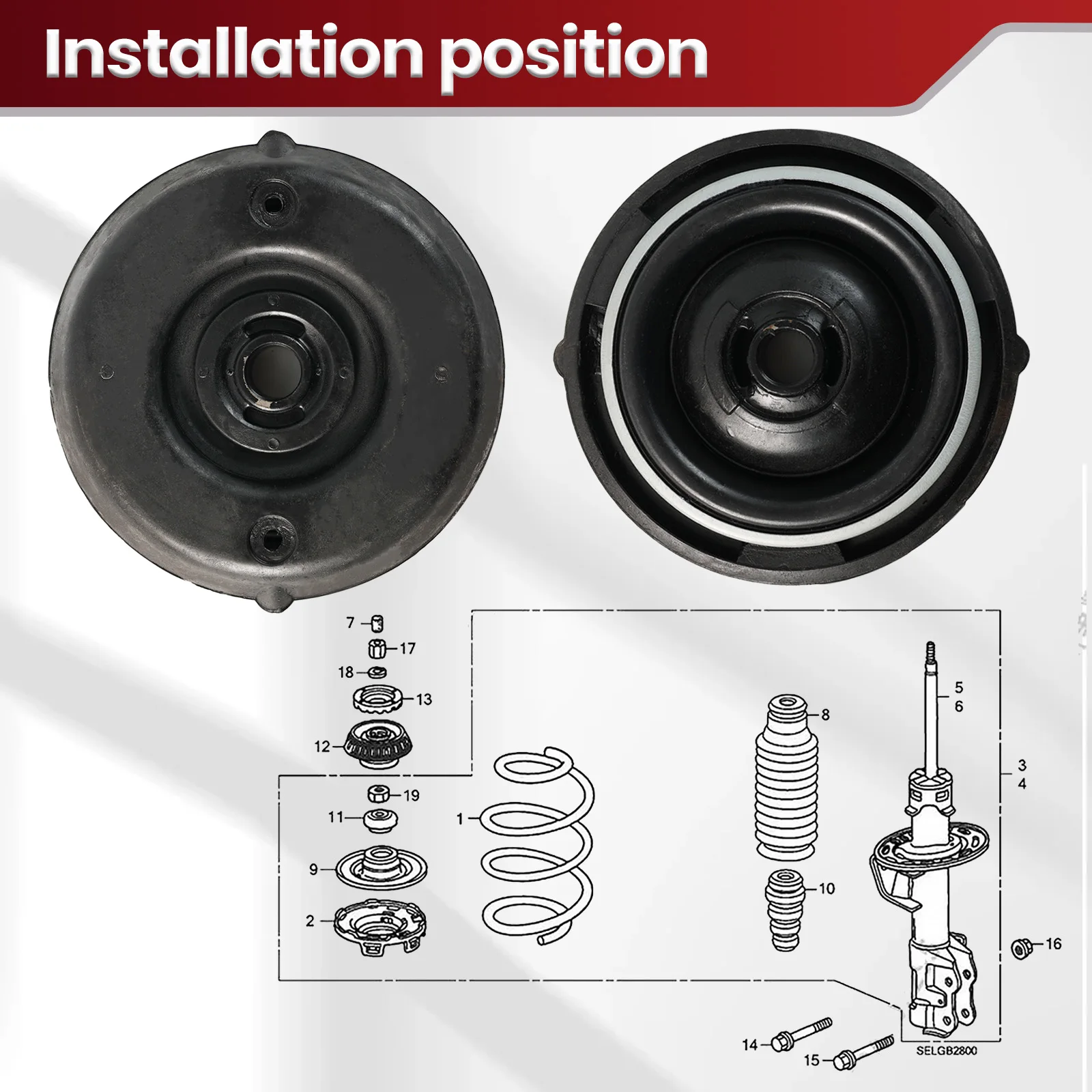 As roda depan penyangga & bantalan atas suspensi untuk Citroen Berlingo 2008 - 2021 C4 Picasso Peugeot 307 308 408 OE503177 503846