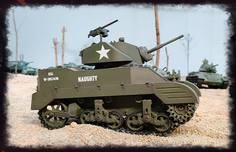 1/16 RC タンク M5A1 軽戦車モデル 2.4 グラム軍用車両リモート