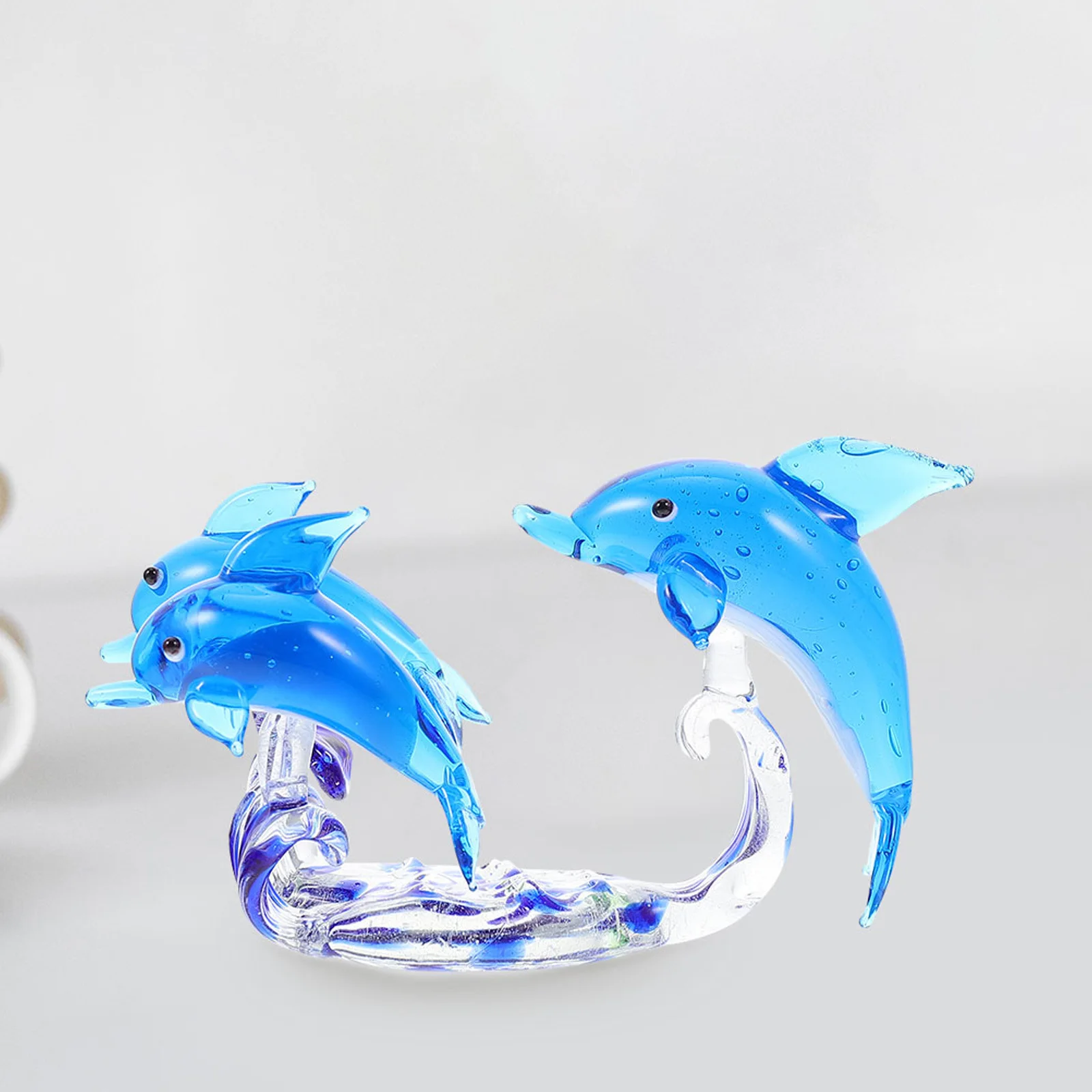 

Little Dolphin Desktop Glass Decor Crystal Glass Dolphin Ornament Home Office Decoration Home Desktop Adornment