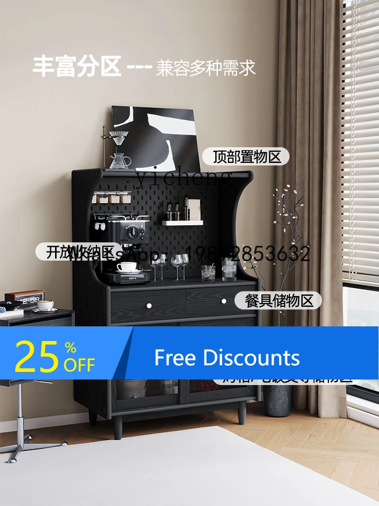 ABC  medieval solid wood dining side cabinet, microwave oven cabinet, storage, tea cabinet
