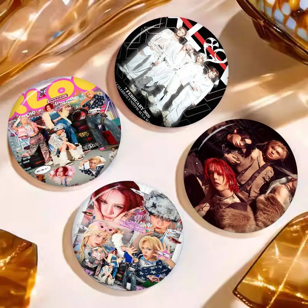 Broche de Metal X-XLov do Popular Grupo K-pop, com Ícone Impresso Brilhante, Presente para Amigos, Crachá, Broche de Gola, Pin de Lapela
