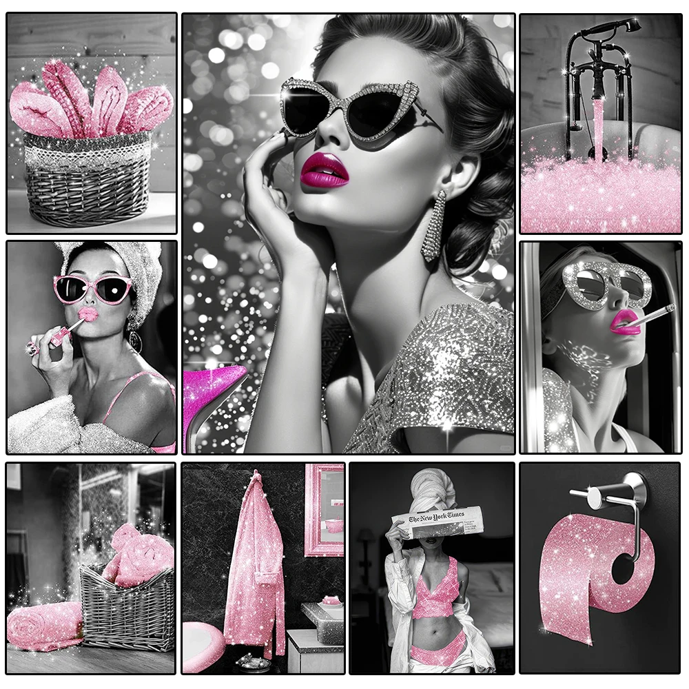 Pintura de diamante 5D DIY personalizada para niña, mosaico de baño, bordado de diamantes, imagen artística, decoración del hogar, conjunto de regalo, novedad de 2024