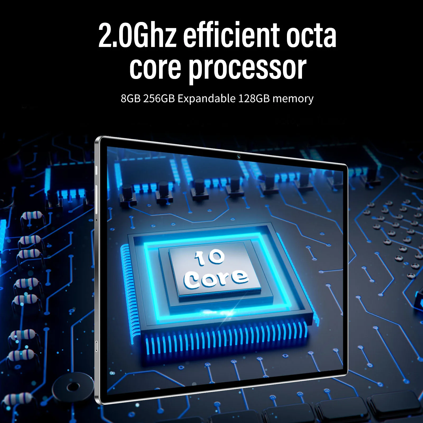 تابلت 10.1 بوصة 2 في 1 تابلت 10.1 بوصة لأجهزة أندرويد 12 مع لوحة مفاتيح 8 وحدة المعالجة المركزية 8 جيجابايت 256 جيجابايت 5G WiFi 4G اتصال FHD تابلت فضي #3