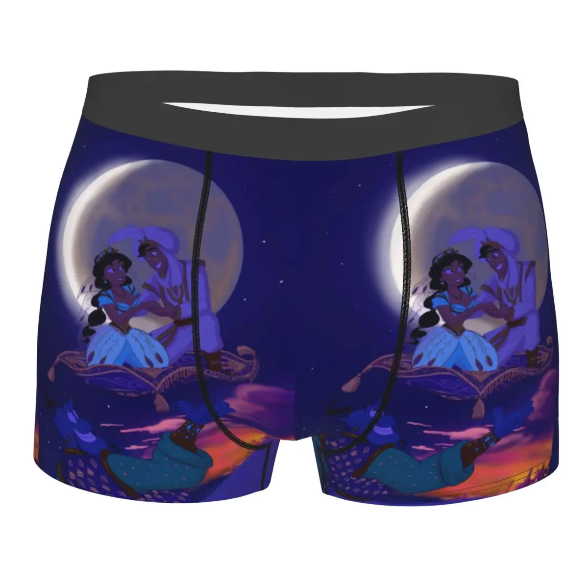 

Custom Cute Cartoon Aladdin Boxer Shorts For Homme 3D Printed Underwear Panties Briefs Stretch Underpants