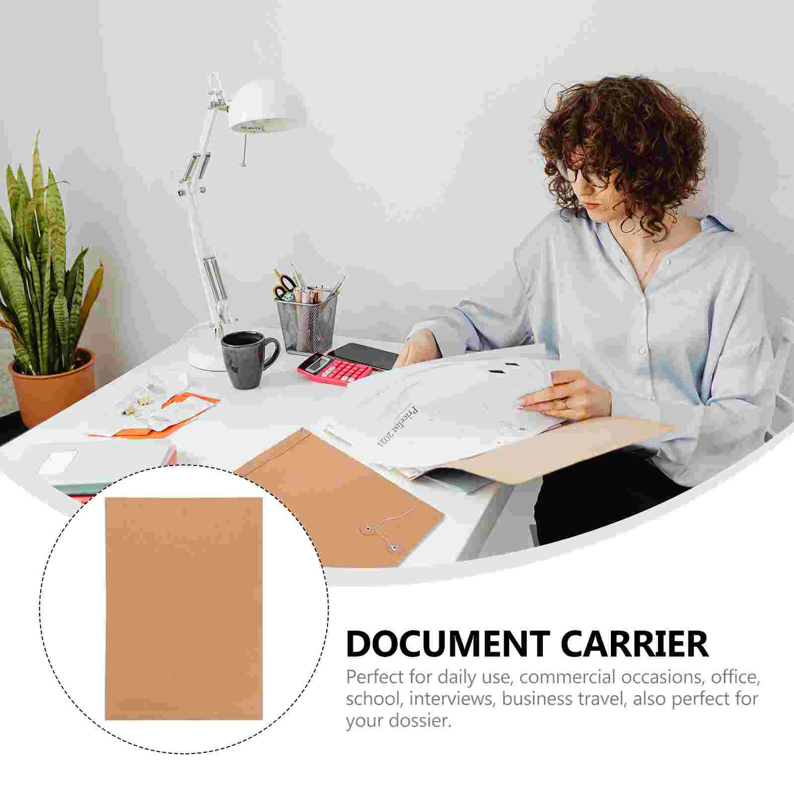 25 Pcs Document Carrier File Folder Bag Paper Organizer Envelope Kraft Portfolio