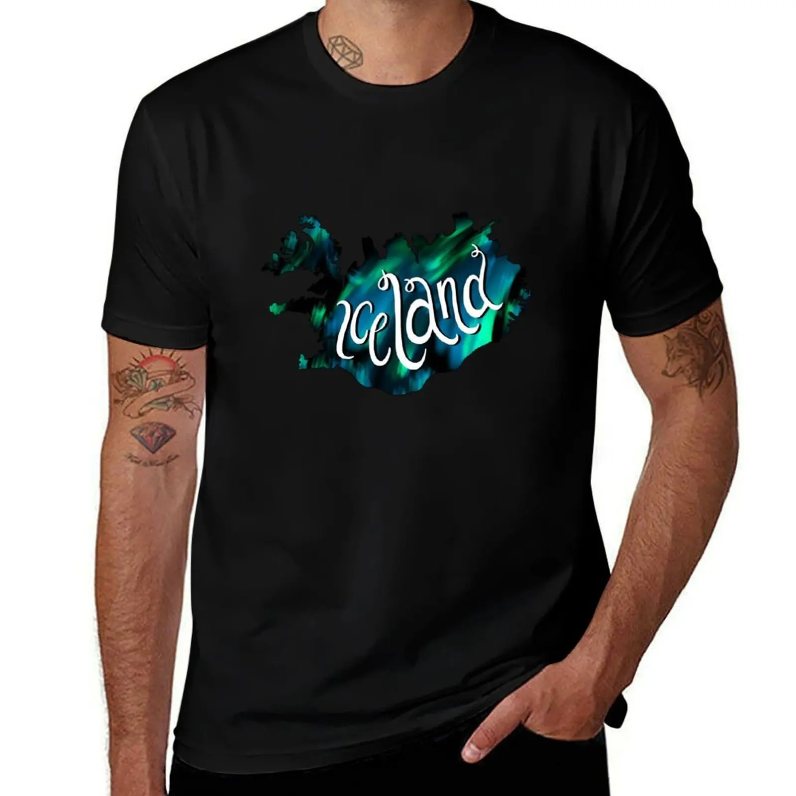 Iceland Northern Lights T-Shirt Anti-Pilling Casual T-Shirt
