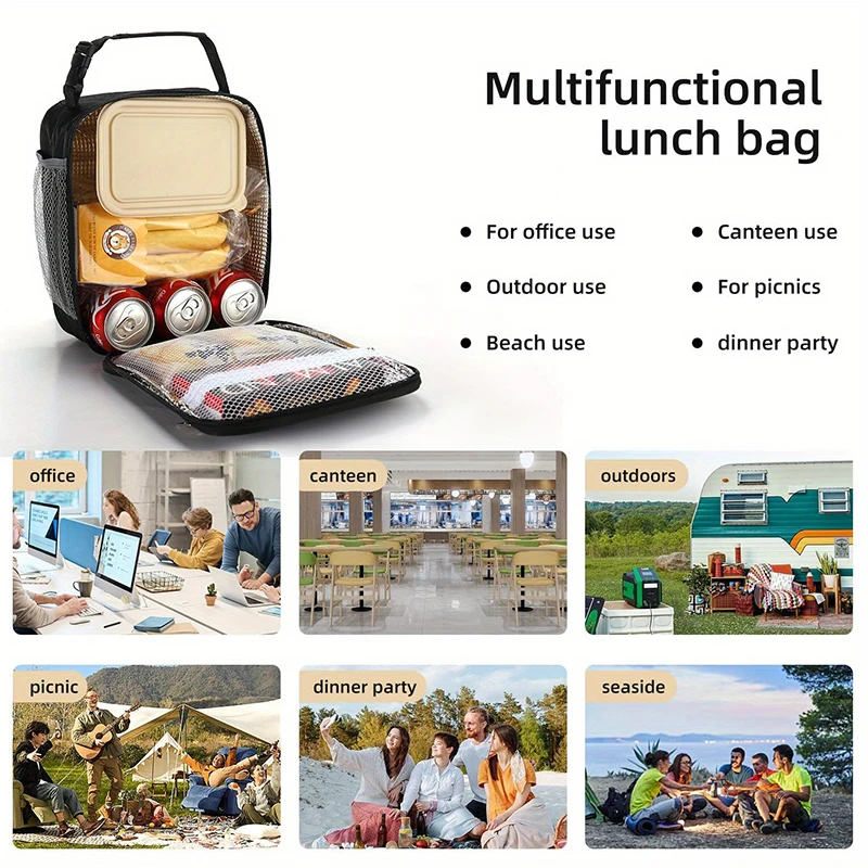 New Large Capacity Insulated Lunch Bag, Aluminum Foil Thickened Waterproof Portable Lunch Box Bag for Students Office Workers