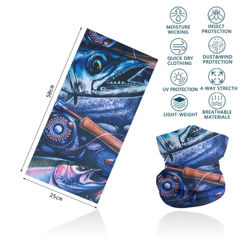 Imagen 2 del producto Polaina de cabeza de pesca para hombres protección solar UV polvo a prueba de viento ciclismo senderismo cara Bandana diadema para mujeres pasamontañas de pelo