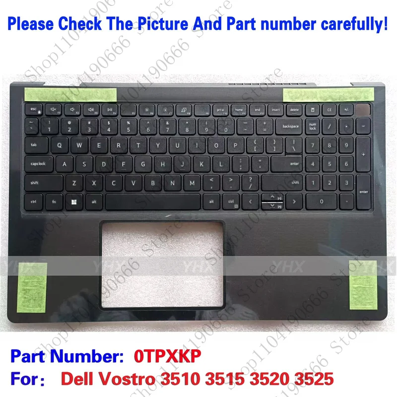 

Notebook computer components New For Dell Vostro 3510 3515 3520 3525 Palmrest & US Keyboard 0TPXKP.