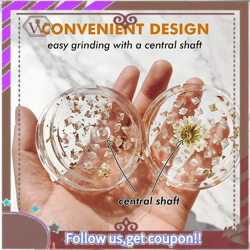 

(New)-Large Grinder Mold For Resin - 3In Resin Grinder Mold With Efficient Spikes Shape, Premium Silicone Grinder Molds