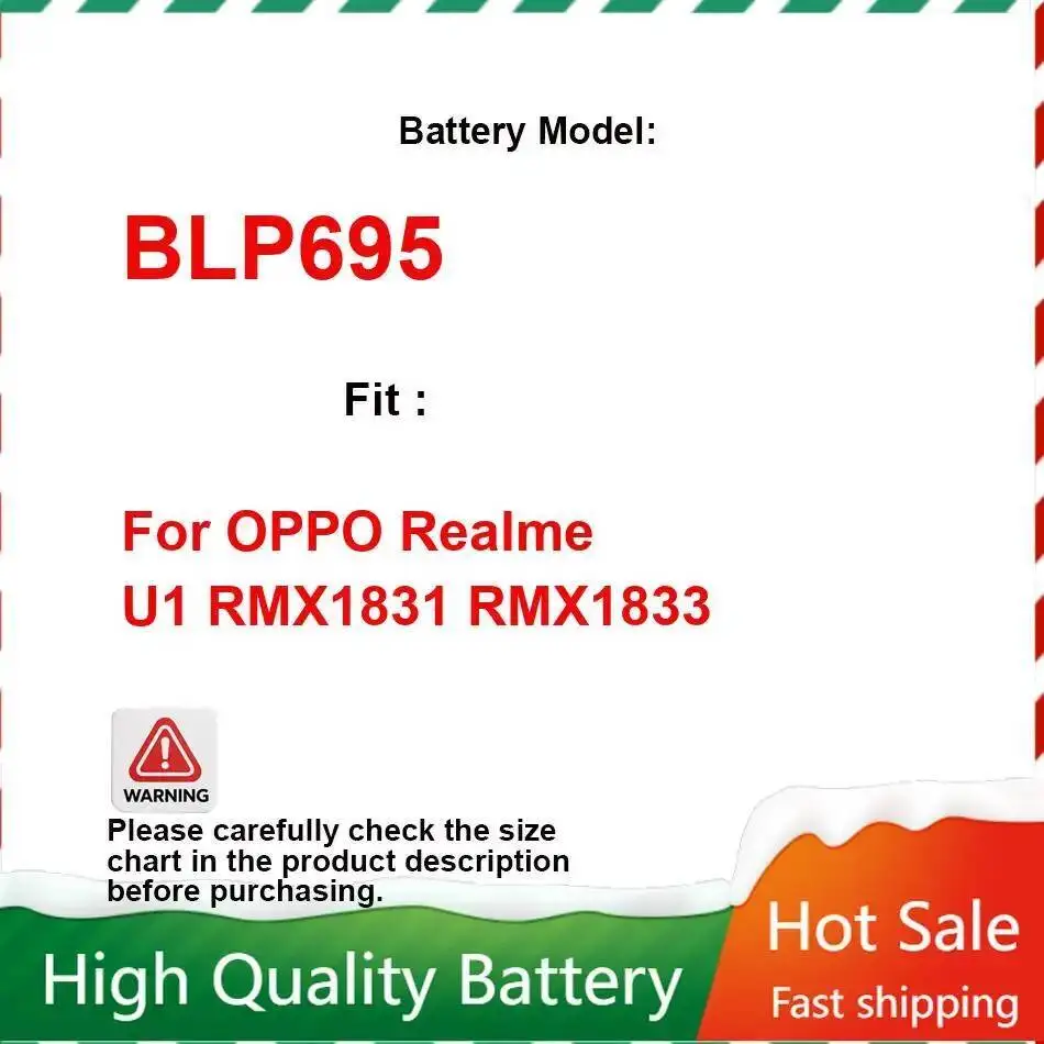 

For Oppo Realme U1 RMX1831 RMX1833 3500Mah Mobile Phone Battery BLP695 Environmentally Friendly