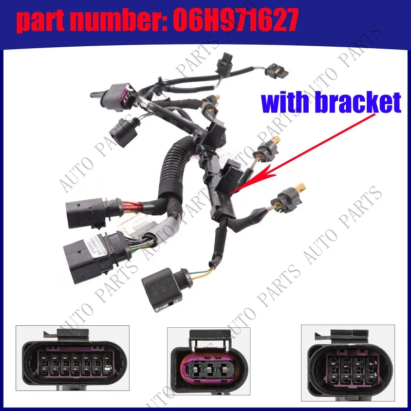 A+ New Fuel Injector Wiring Harness 06H971627 for Audi 2009-2016 A4 B8 A5 1.8T 2.0T