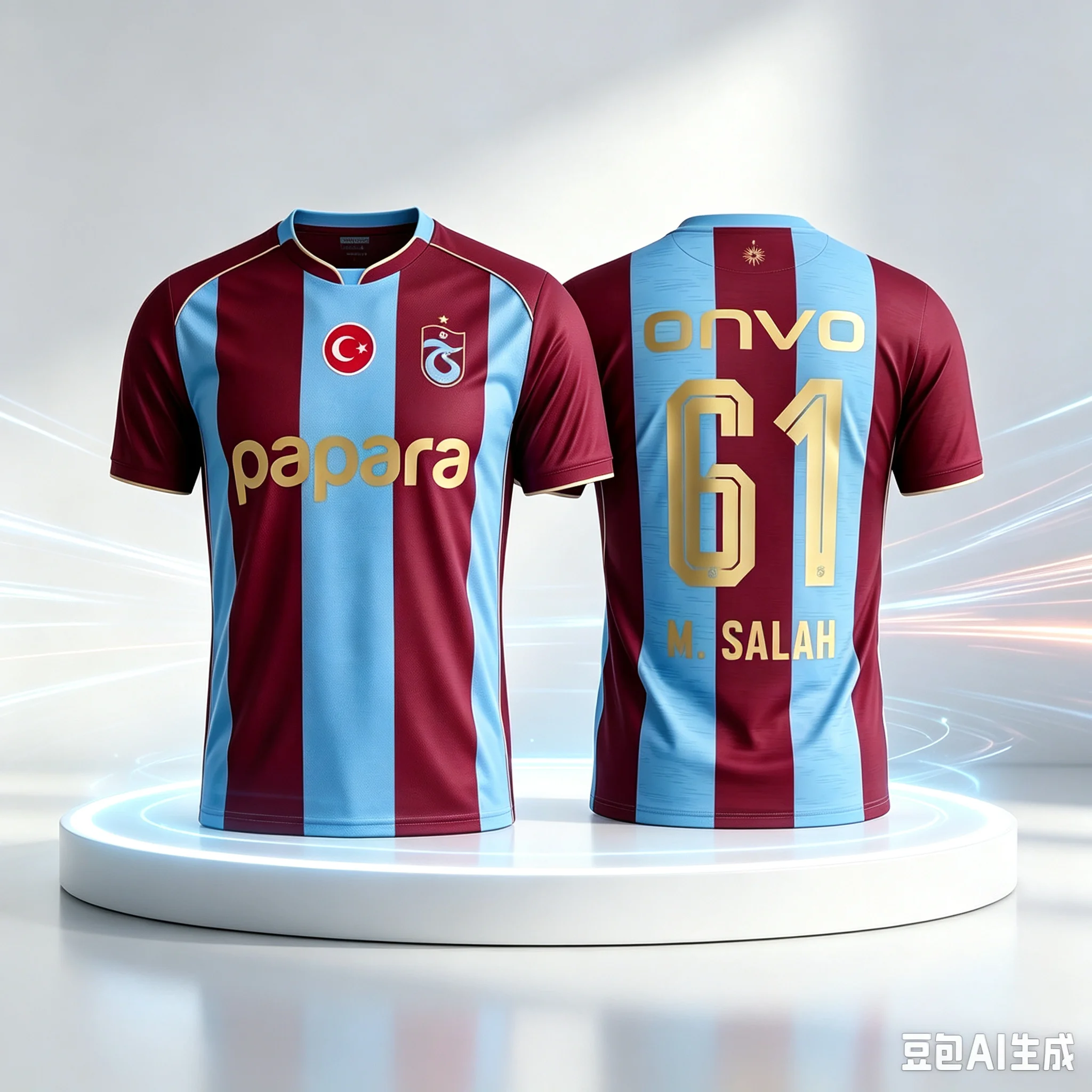 Trabzonspor Salah 61# Football Jersey Men Summer New 3D Print Sports Football T-shirt Breathable Quick Drying Clothing Moto