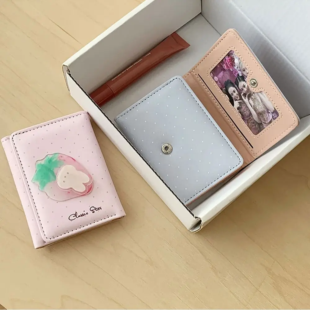 Fashion Cartoon Animal Tri-fold Wallet PU Rotatable Coin Purse Zipper Clouse Lightweight Women's Wallet for Students
