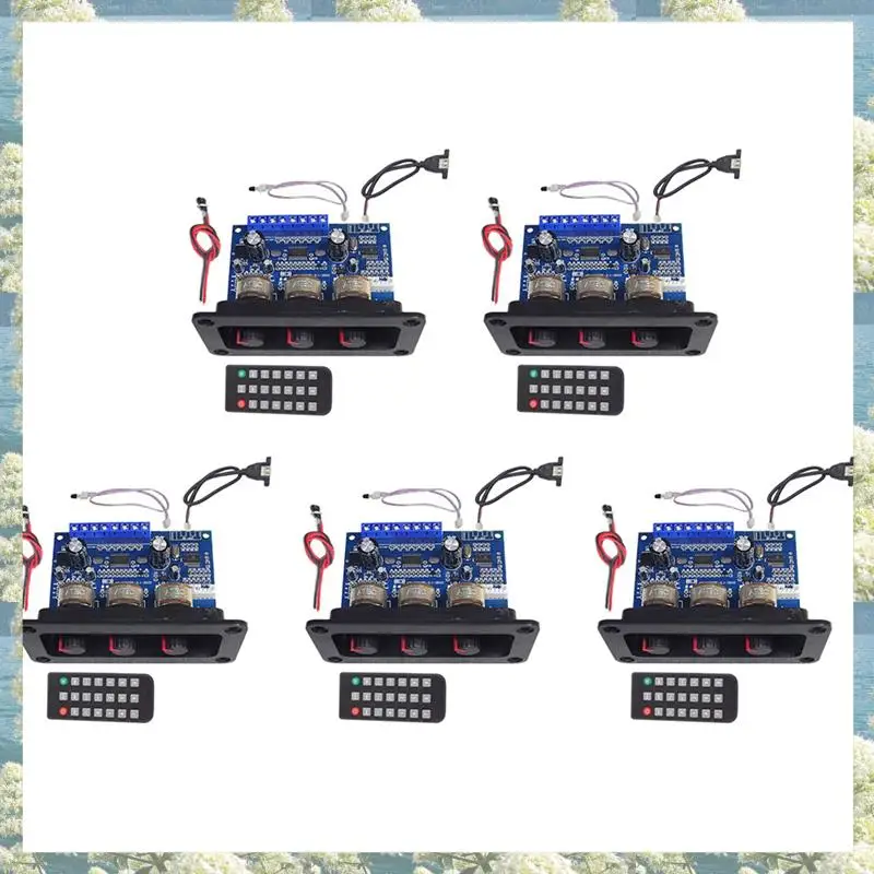 New-5X 2X25W+50W 2.1 Channel Bluetooth 5.0 Subwoofer Class D Audio Amplifier Board Kit With DC Female+USB Cable