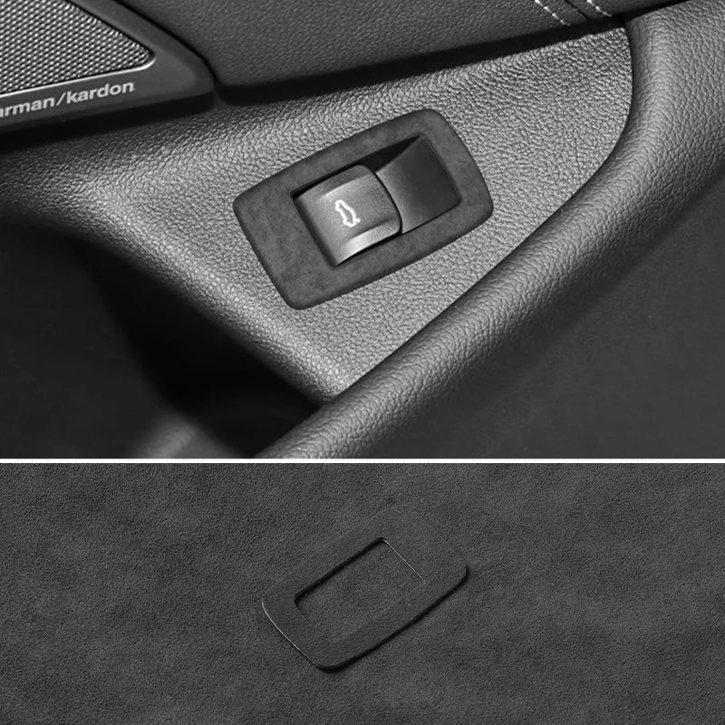 For BMW 5 Series G30 G38 6GT Car Trunk Button Decorative Trim Frame Sticker Interior Custo Tuning Accessories Made of Alcantara view 4