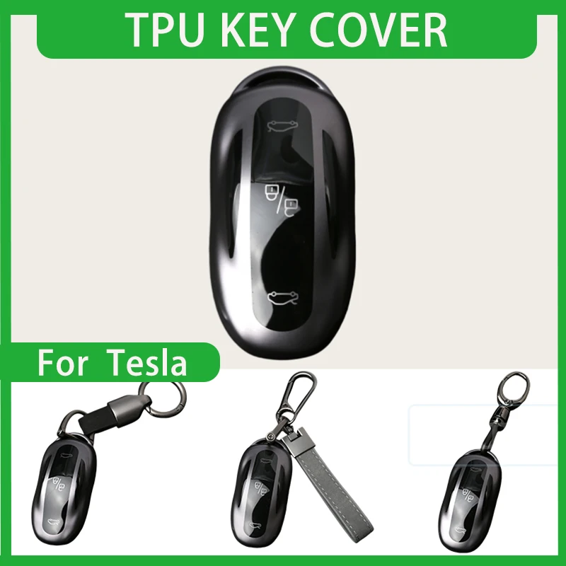 

For Tesla Key Case Model 3 S Y Car Smart Key Case Decorative Cover Metallic Gray Car Interior Modification Accessories