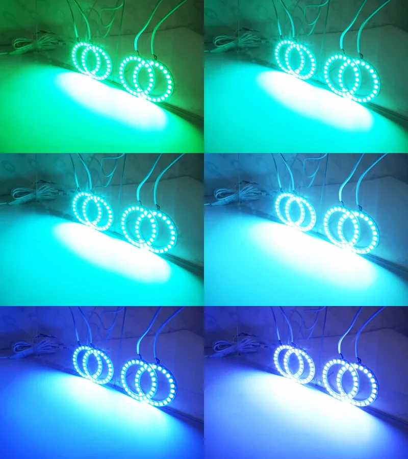 현대 투싼 TL TLE 2015 2016 2017 2018 블루투스 호환 앱, 멀티 컬러 울트라 브라이트 RGB LED 엔젤 아이즈 헤일로 링