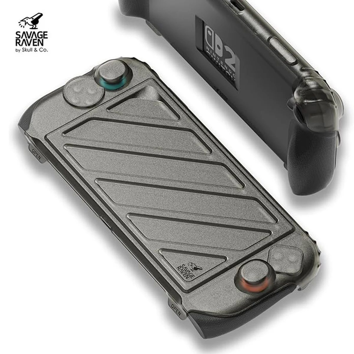 Savage Raven by Skull & Co. StandGrip Front Cover Bundle for Nintendo Switch 2：Hard-Shell Front Cover Handheld Design