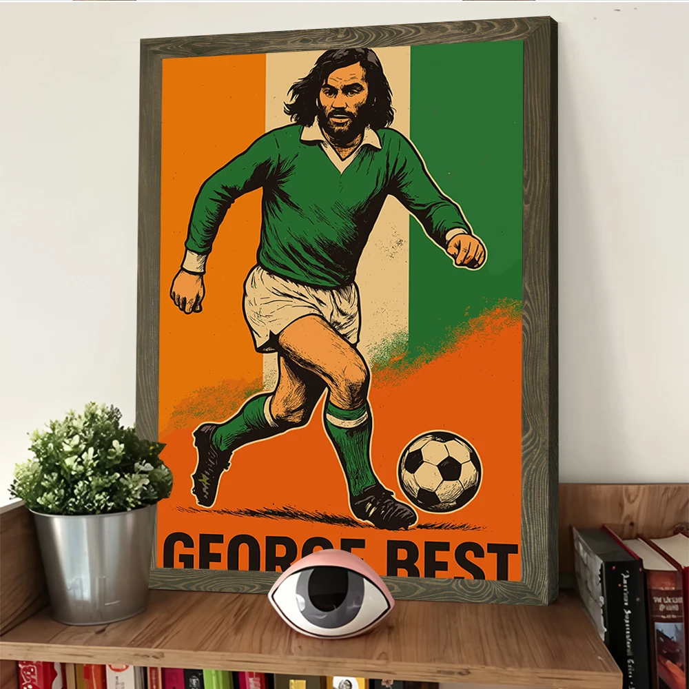 جورج أفضل ملصق فني لكرة القدم قابل للتخصيص مطبوعة حائط لوح رسم الفن هدية لغرفة المعيشة ديكورات المنزل عناصر الديكور #4
