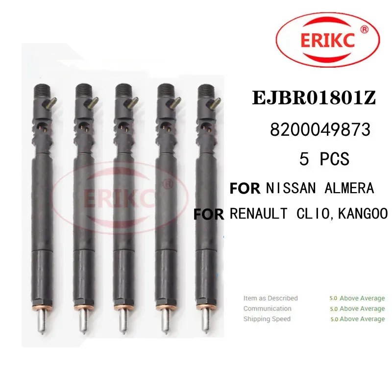 

ERIKC 5 PCS EJBR01801Z 8200049873 Auto Parts Fuel Injector EJBR 018 01Z FOR RENAULT CLIO,KANGOO NISSAN ALMERA