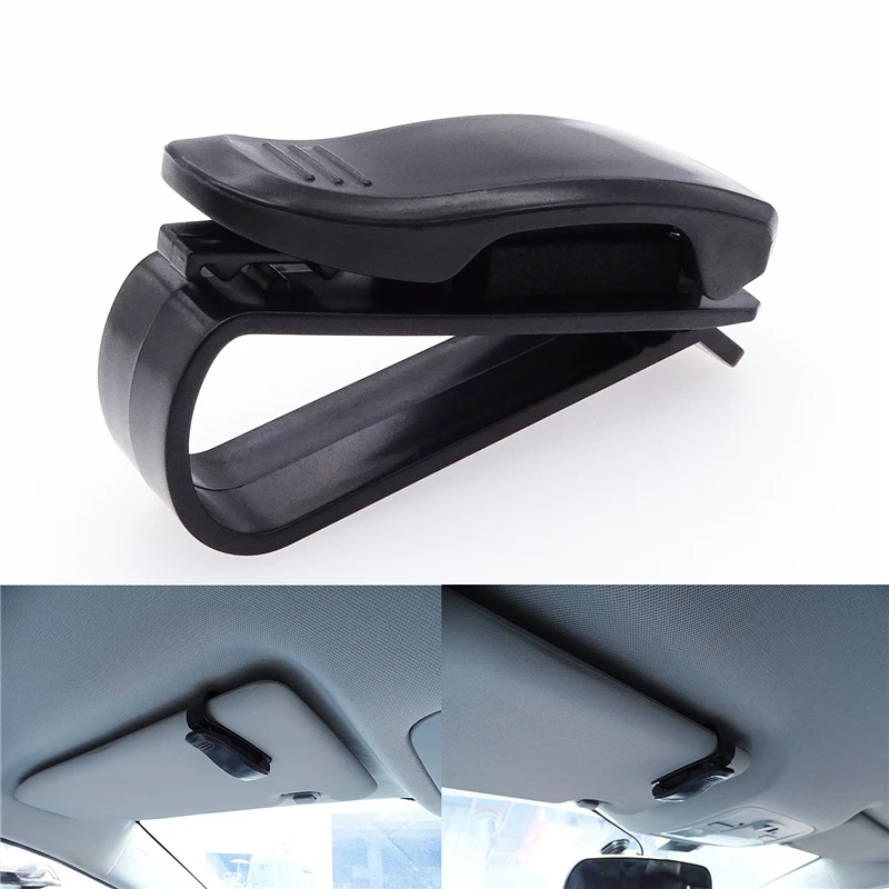 1 Pc Universal Easy Mount Stand Car Sunglasses Eye Glasses Holder Clamp Plastic Spectacle Ticket Receipt Card Clip Interior Tool