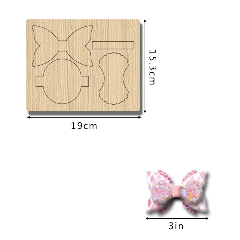 BD108 SIZZIXDIES 3 inch Fish Tail And Water Ripple Bow Wood Cutting Dies, Customizable For Most Machines