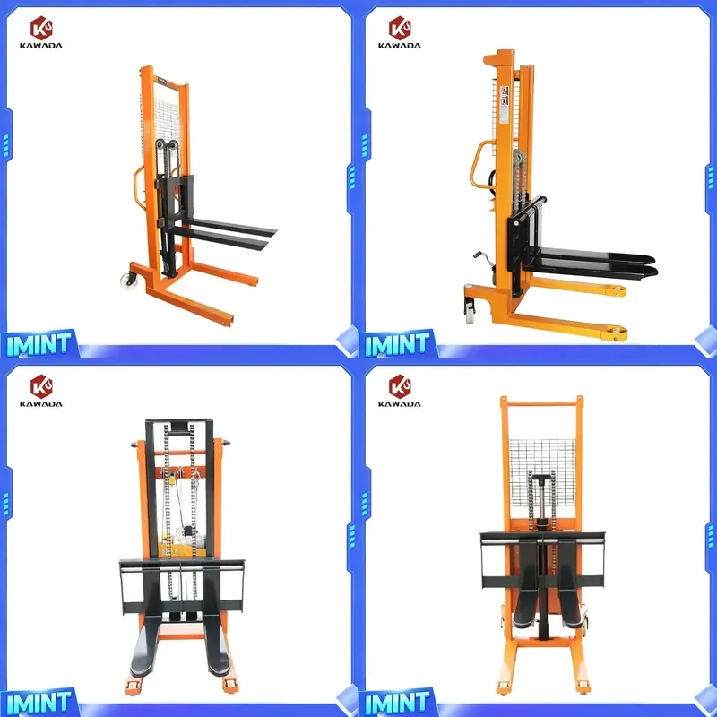 1t Hand Manual Pallet Operated Stacker Hydraulic Forklift