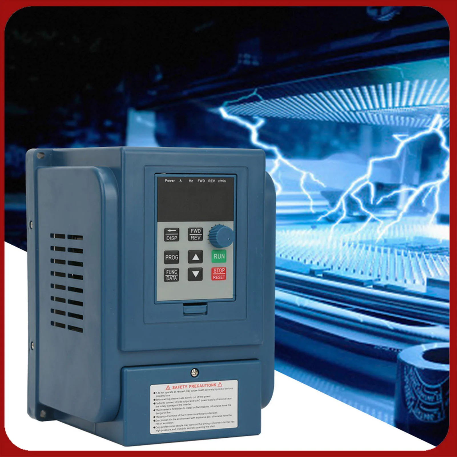 

Adjustable Frequency Drive 380VAC 6A Variable Speed Frequency Drive VFD Speed Controller for 3‑phase 2.2kW AC Inverter Motor VFD