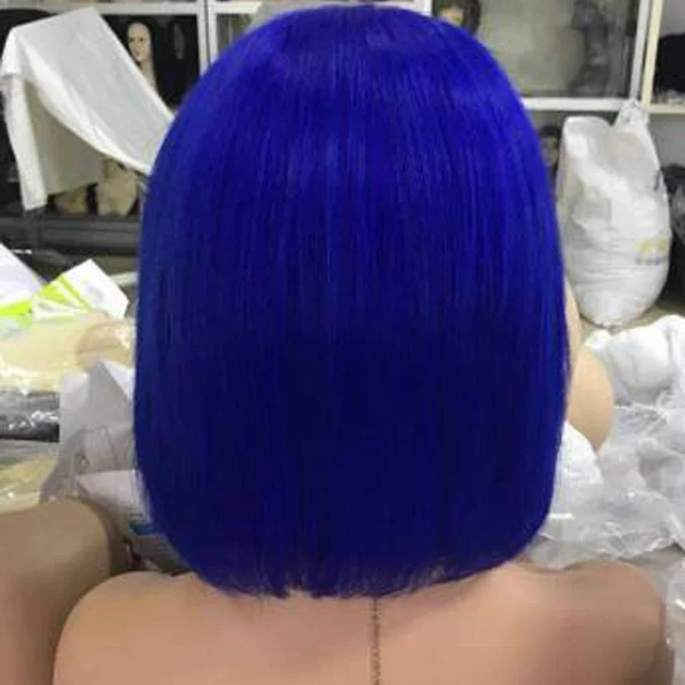 Frontal de encaje transparente multicolor 13x4 ﻿ La peluca corta de Bob densidad del 180% 100% calidad del cabello humano una peluca abre una vida hermosa