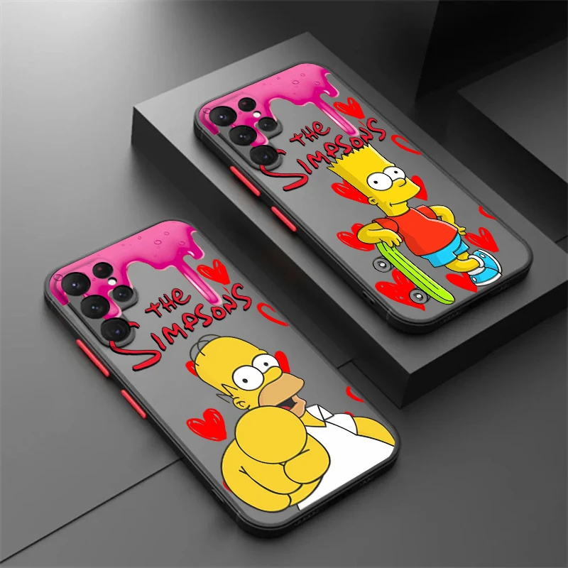

Disney The Simpsons Bart Frosted Translucent For Samsung Galaxy S24 S23 S22 S21 S20 FE S10 S9 S8 Plus Ultra Pro 5G Cover