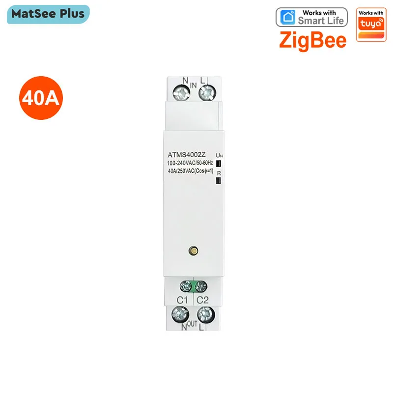 

Smart Life ZigBee Timer Switch 40A Din Rail 1P KWh Meter with Energy Monitor App Remote Control Support Alexa Google Home