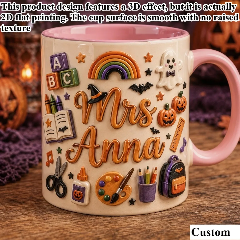 2Dprinting2D Graphic Printing - Outdoor Camping Leisure Sports - 11 Oz Personalized Customized Name or Text, Halloween Teacher C