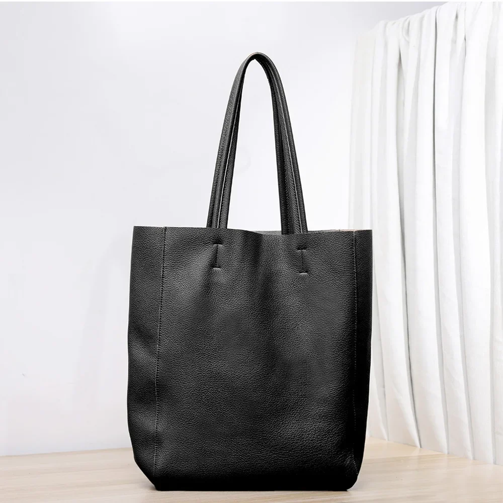 

2025 Layer Cowhide Large Capacity Women's Tote Bag Leather Soft Leather Shoulder Designer Luxury Bag