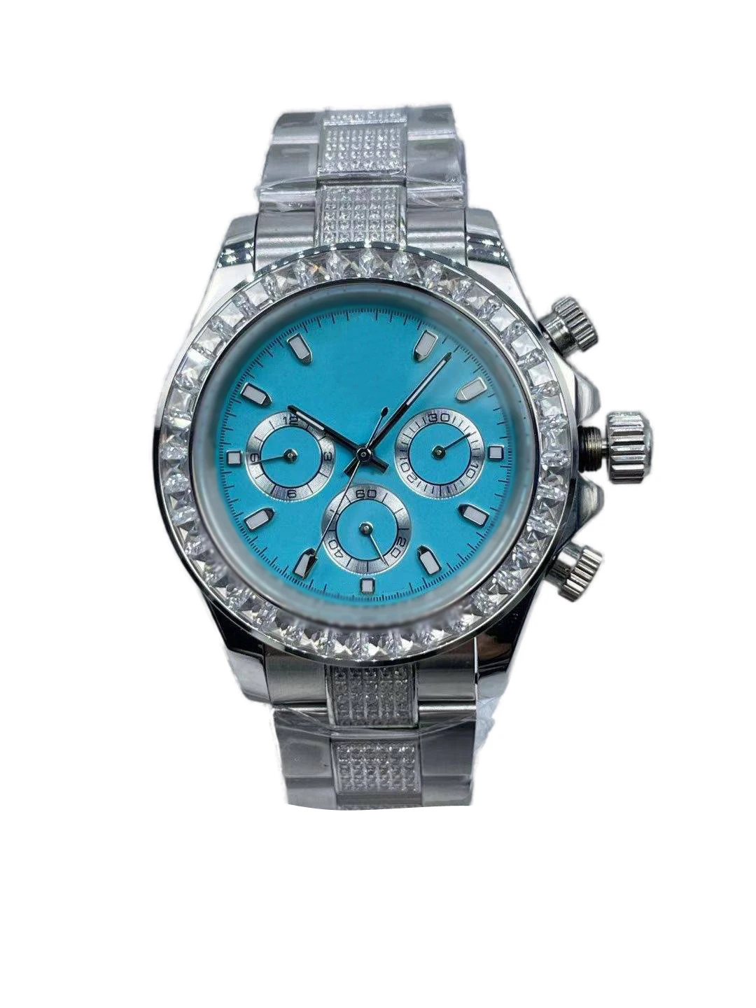 "Мужские часы 41 мм с календарем, с тремя глазами и шестью иглами, водонепроницаемые"