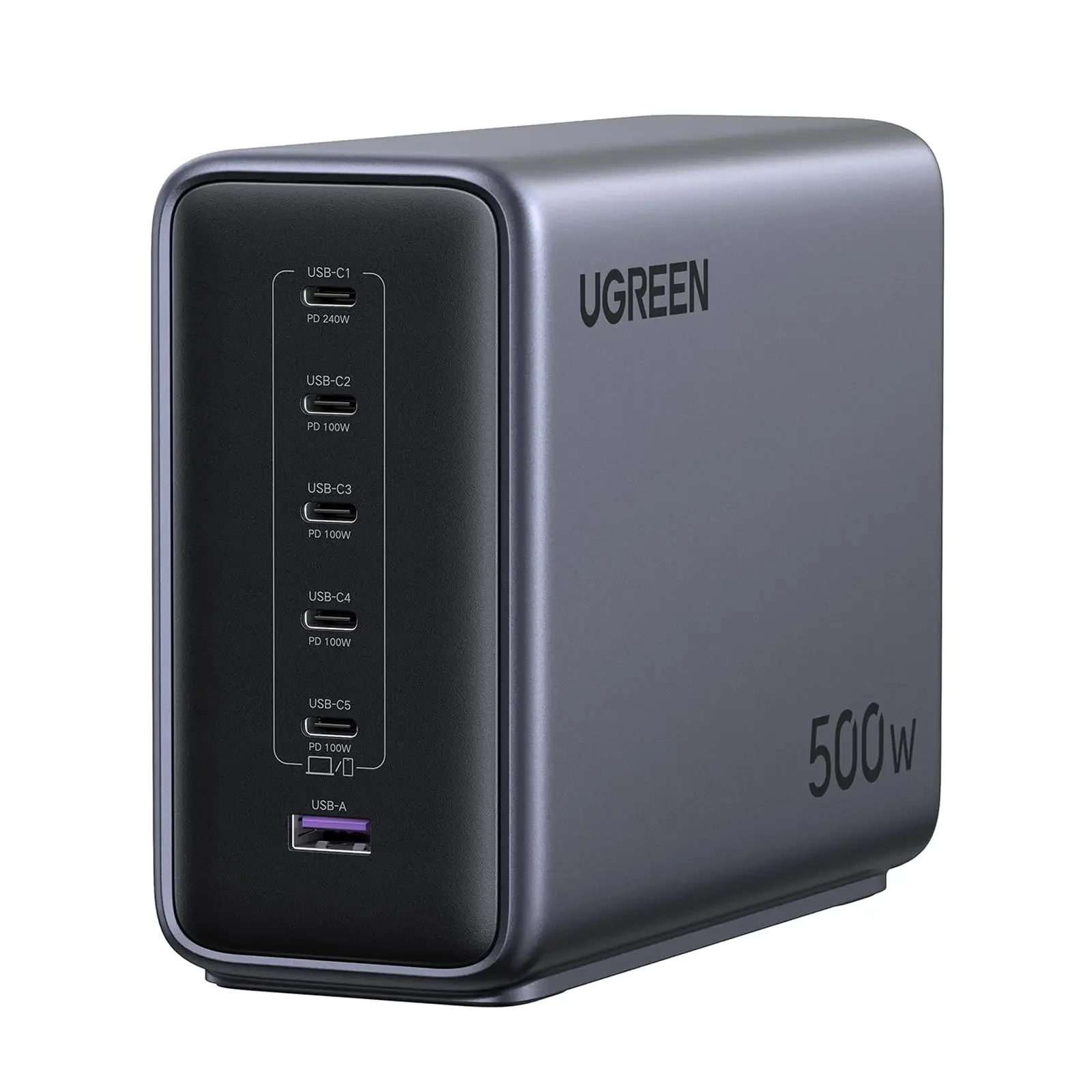 TLF UGREEN 55547/55549 Nexode 500W Carregador de mesa Estação de carregamento GaN Controle de temperatura inteligente de 6 portas para vários dispositivos