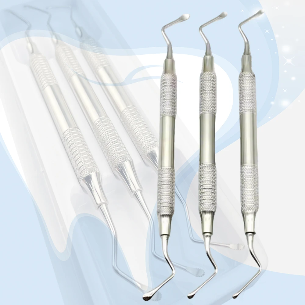 

1/3 Set Jagged Dental Bone Curettes for Tooth Cleaning Professional Stainless Steel Double Ended Surgical Instrument Set