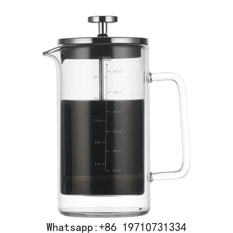 10oz /20oz Double Walled French Coffee Maker Heat Resistant Borosilicate Glass Coffee Pot w/ High-Density Stainless Steel Filter
