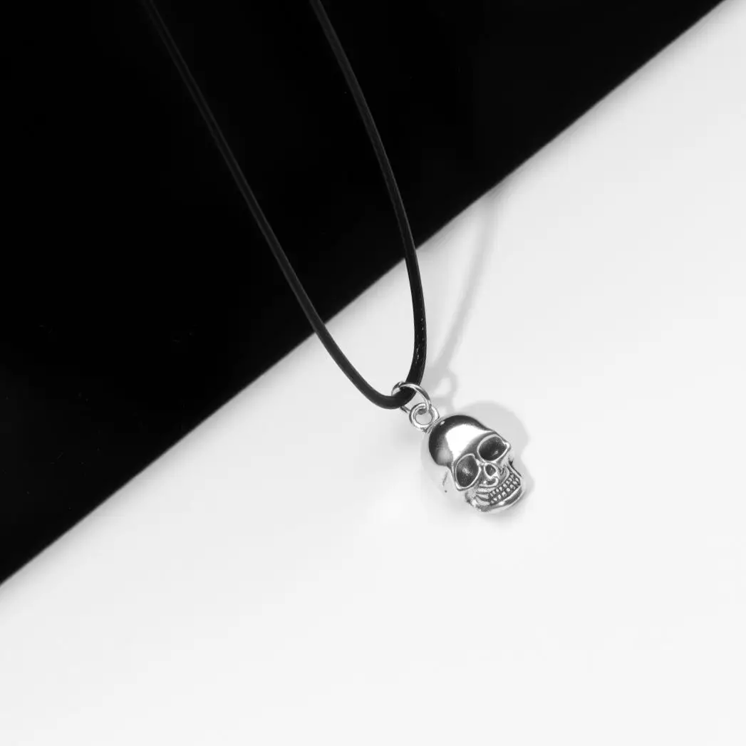 5Pcs Gothic Cross & Skull Pendant Necklace Set, Silver Tone with Spider & Star Charms, Punk Layered Necklaces for Men & Women, I view 4