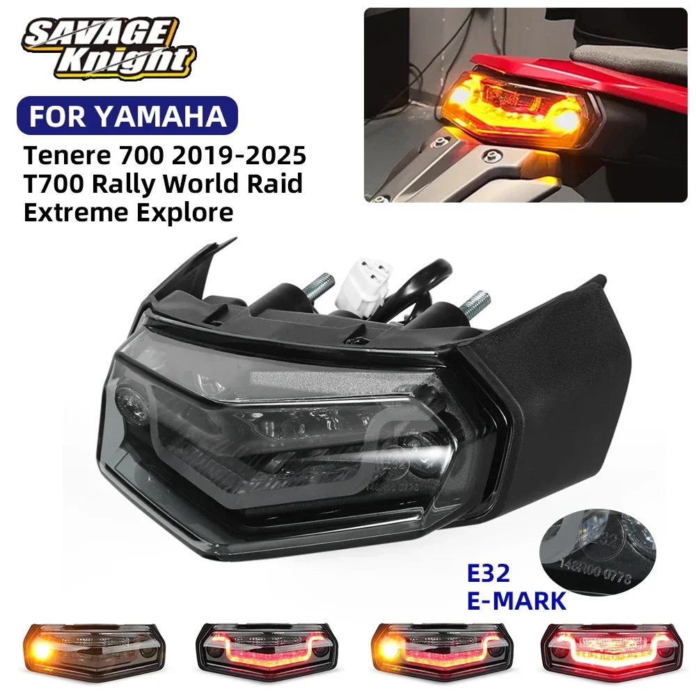 2025 T7 T700 Tail Brake Light For Yamaha Tenere 700 Tenere700 Rally Word Raid 2019-2024 LED Integrated Taillights Blinker E32