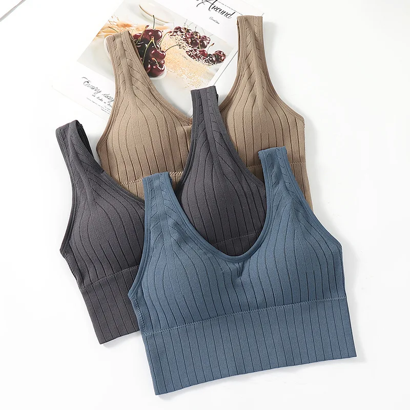 New Sling Yoga Sports Bra for Women Thin Section Beautiful Back Strap Bottoming Vest Gym Push Up Running Sport Bras Tube Top