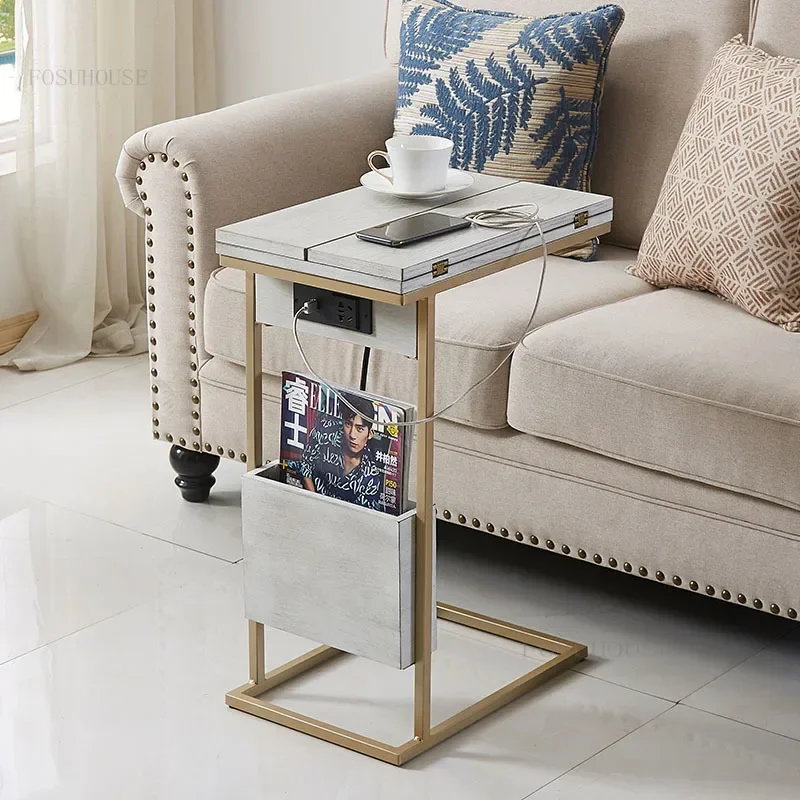 Foldable Creative Coffee Tables Rechargeable Storage Side Table Furniture Simple Bedroom Bedside Table Living Room Coffee Table
