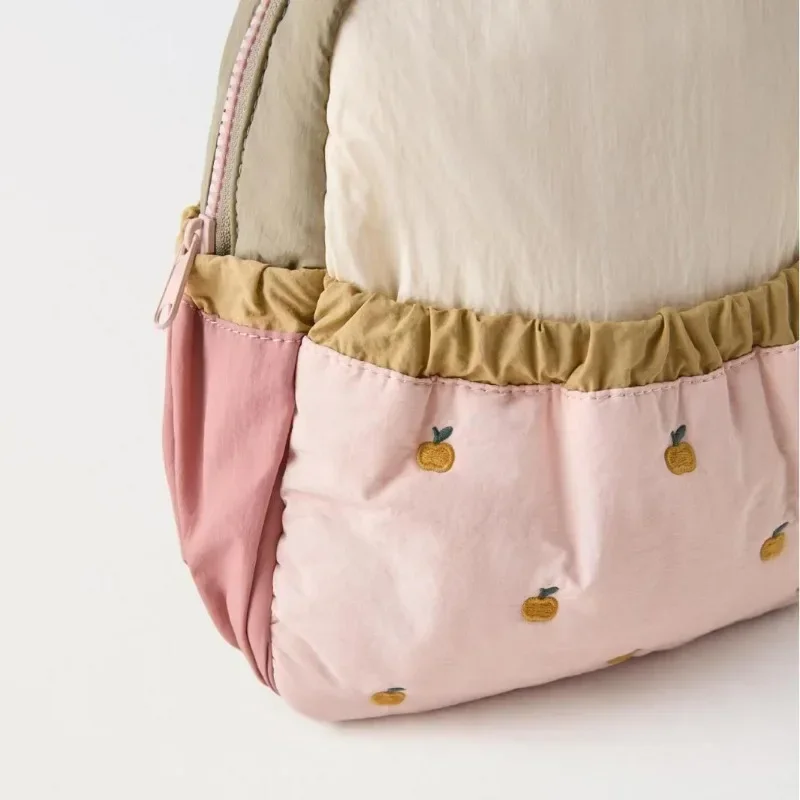 Cute Kindergarten Trendy Backpack Luggage Bag For Kids Little Apple Embroidery Backpack Lightweight Children's School Bag