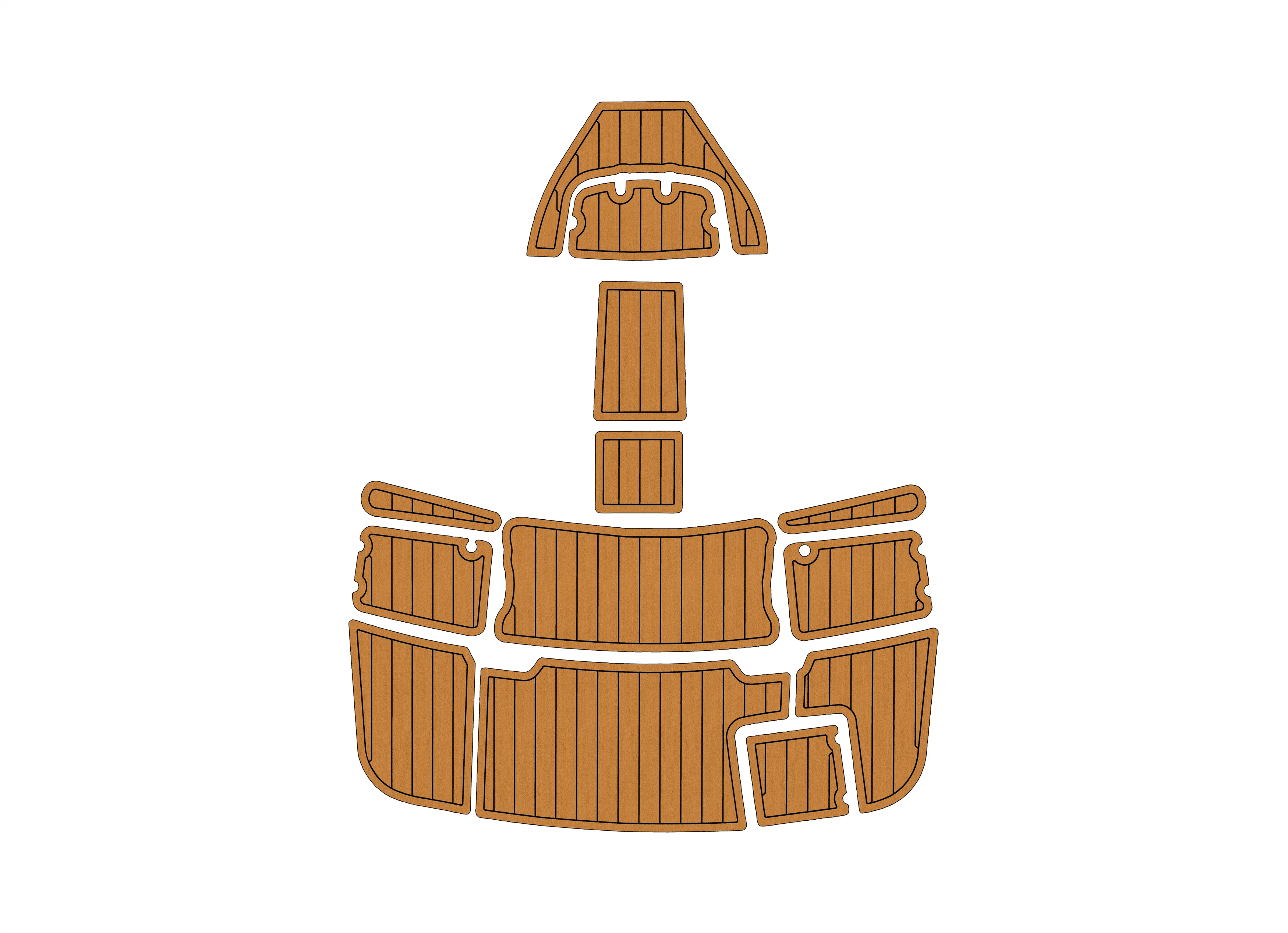 Anti-Skid EVA Faux Teak Self-Adhesive 6mm Boat Decking Pad for 2000-2002 Monterey 262 Cruiser Yacht Cockpit Durable Marine Floor