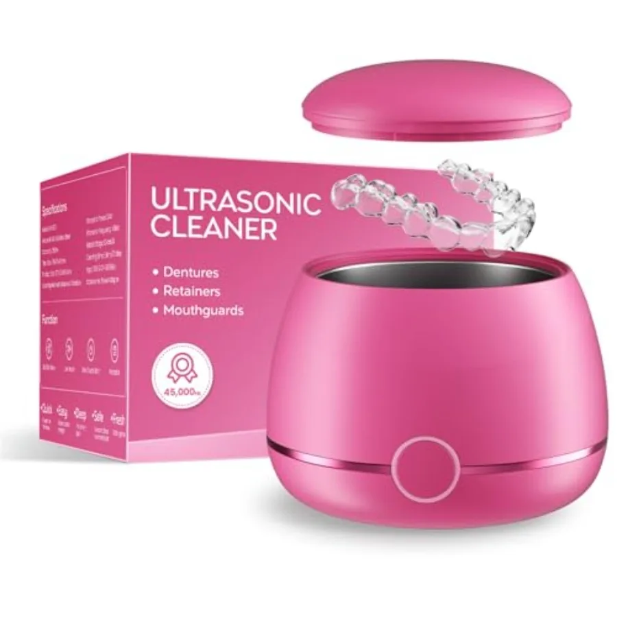 

Dental Ultrasonic Retainer Cleaner Machine: 200ML Dental Cleaning Pod for Denture Mouth Guard Night Guard Braces Tray Aligner 4