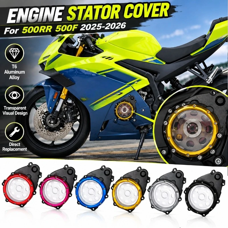 For ZX500RR 500F 2025-2026 Motorcycle Engine Stator Cover Transparent Motor Guard Decorative Side Cover