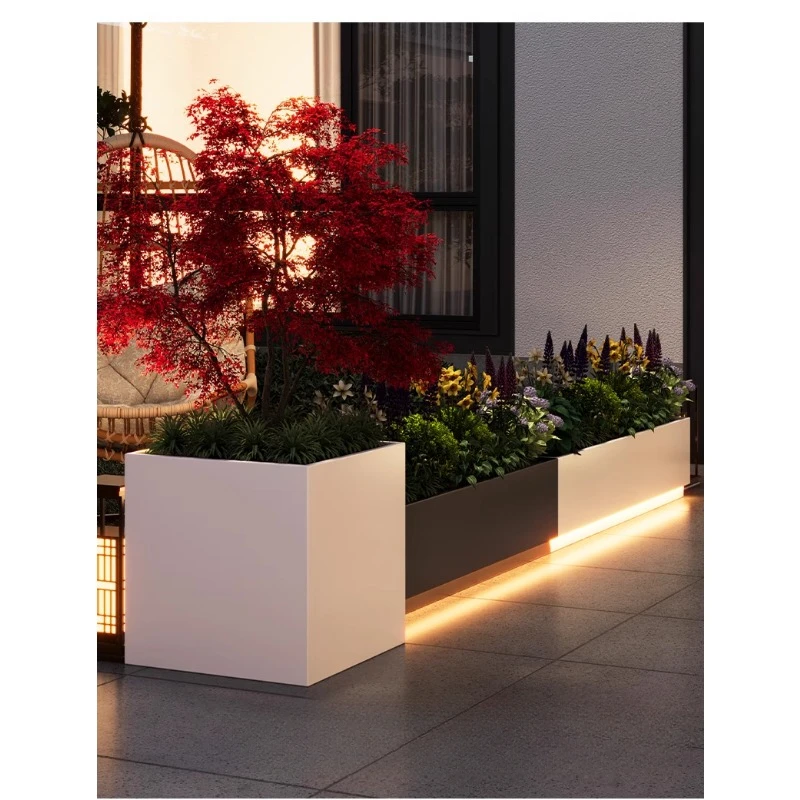 

Outdoor green plant box flower box simple flower slot sales department commercial square partition fence balcony square flower p